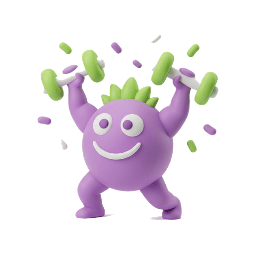 The FitBharat mascot pressing a pair of dumbbells overhead